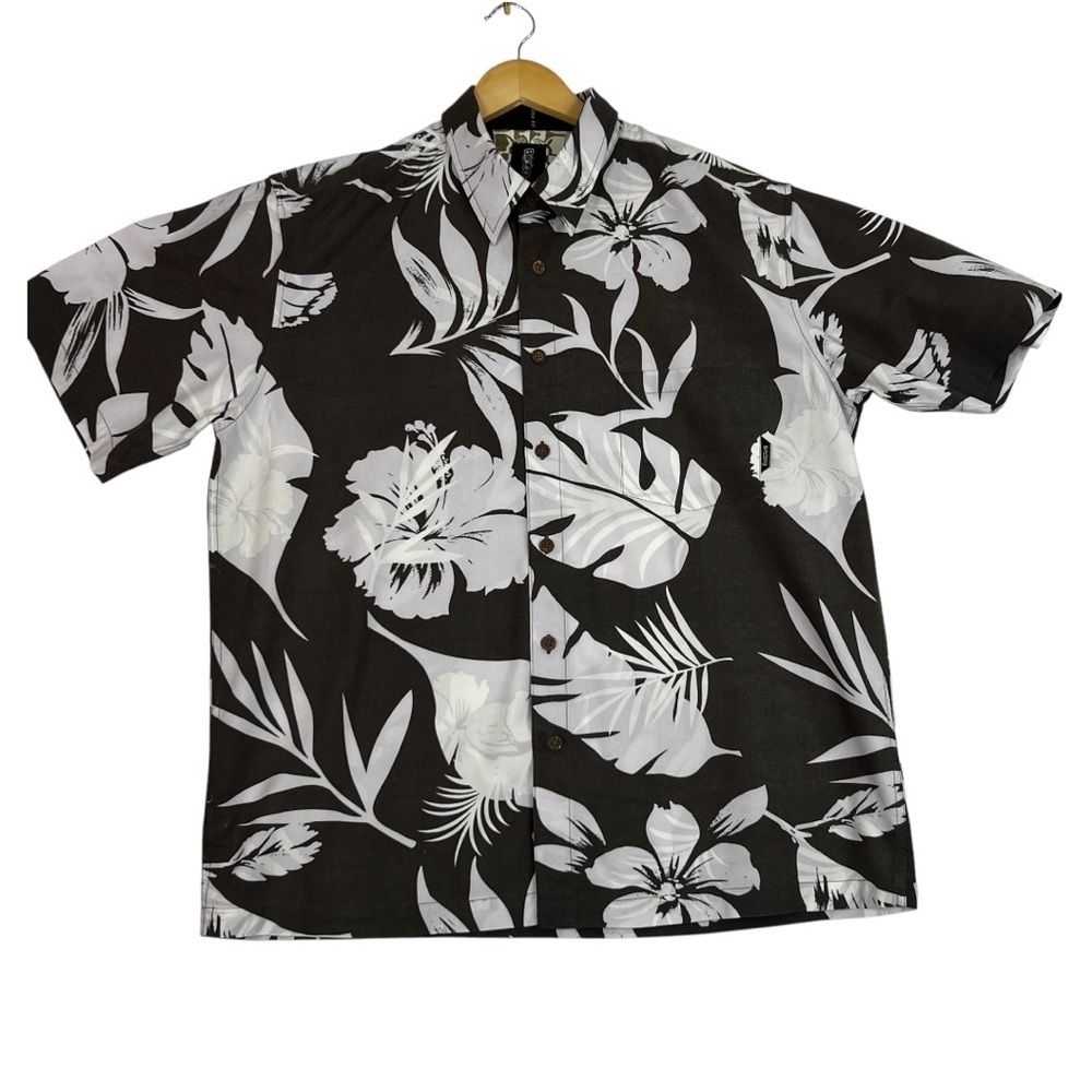 Billabong Hawaiian/ tropical shirt brown/ white men’s medium